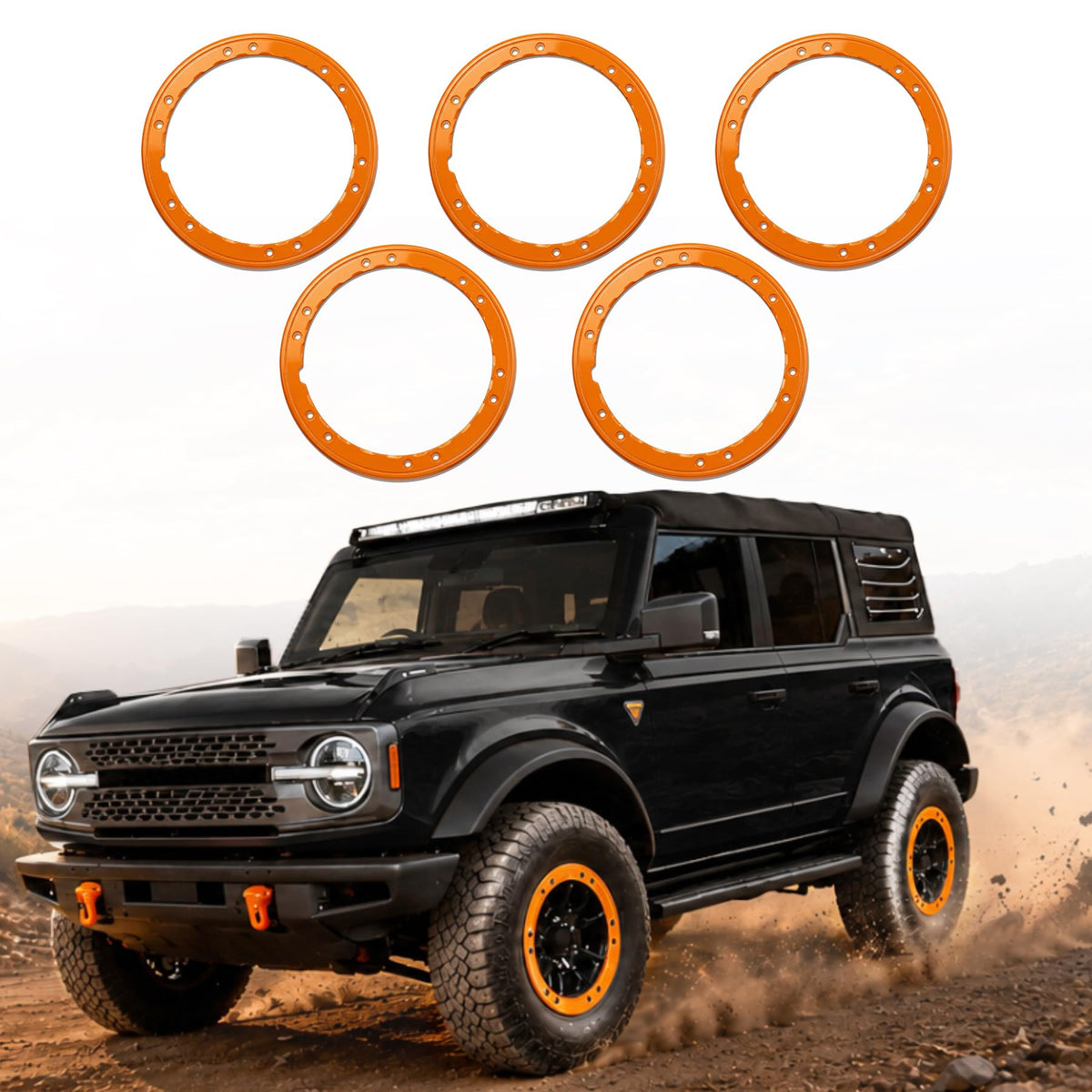 Bead Lock Wheel Trim Rings Fit for 2021-2026 Bronco