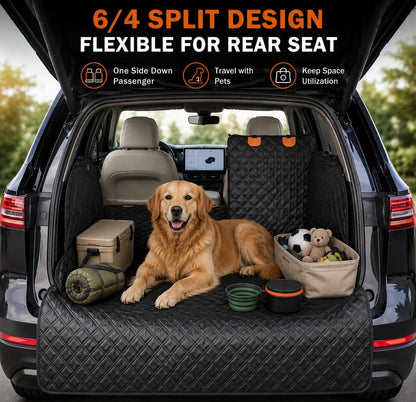 100% Waterproof Split Cargo Liner - Heavy-Duty w/60/40 Bench & Armrest Pass-Through, Machine Washable, Non-Slip
