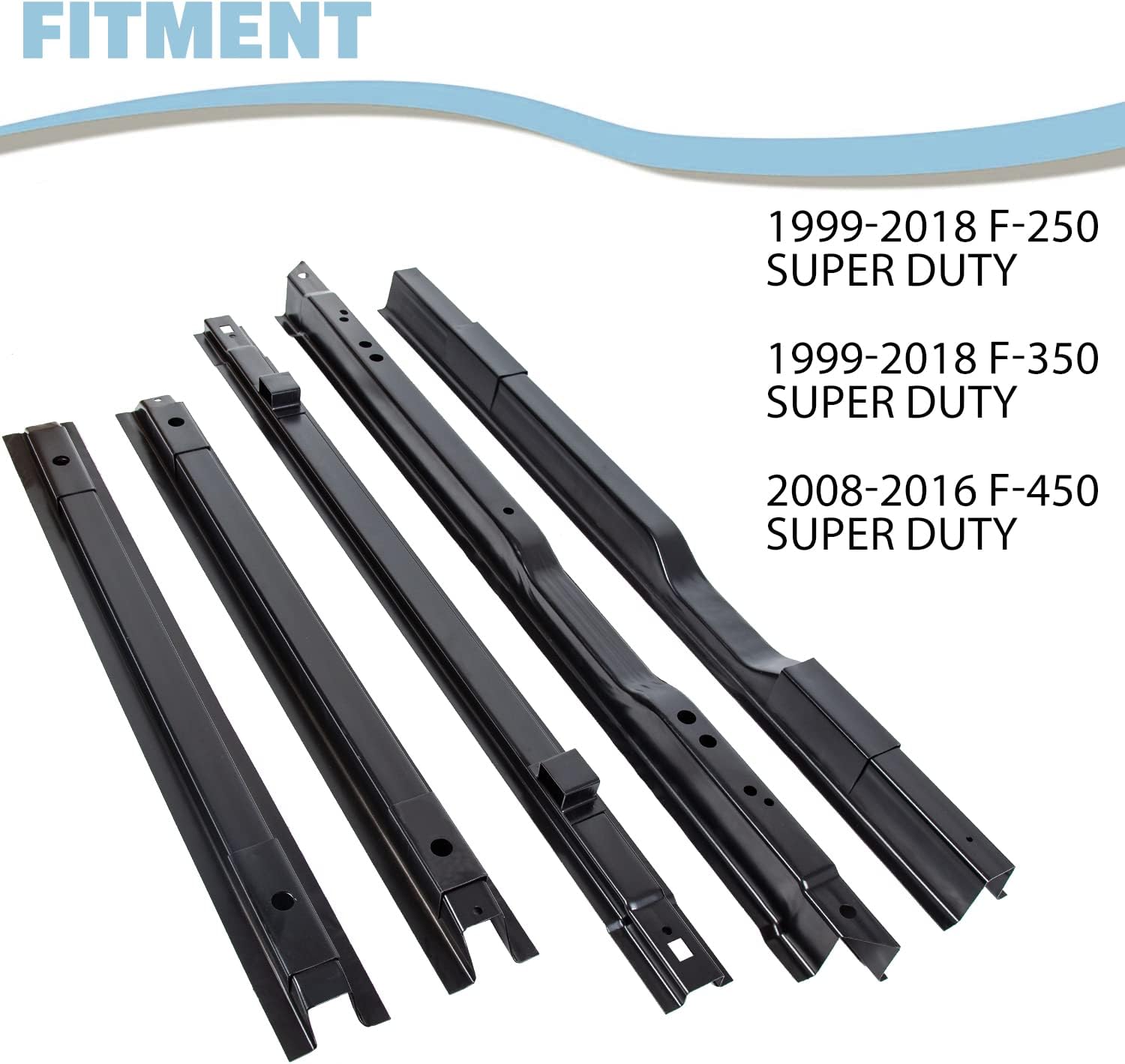 5 Steel Rails Truck Bed Crossmember Compatible with 1999-2018 Ford F250 F350 2008-2016 Ford F450 - OHMU