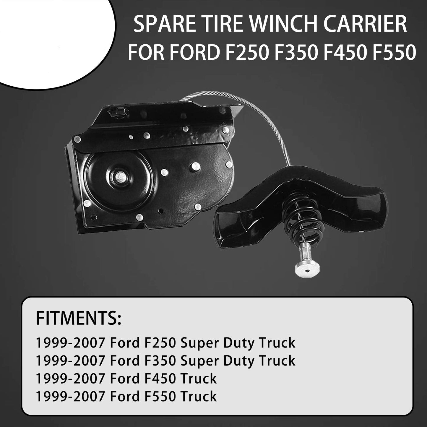 Spare Tire Winch Hoist for 1999-2007 Ford F-250/350/450/550 Super Duty - Replaces 924-528/6C3Z1A131AA/F81Z1A131AF etc.
