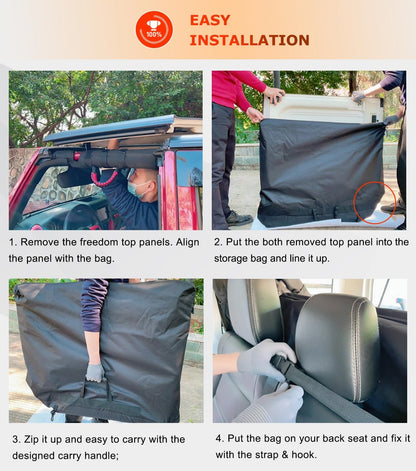 Freedom Panel Hard Top Storage Bag for 2007-2025 Jeep Wrangler & Gladiator (Black)