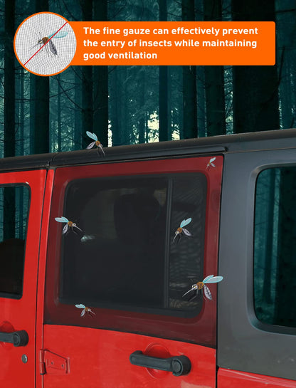 Breathable Rear Window Sun Shade for Jeep Wrangler & Gladiator - UV Protection for Pets/Camping