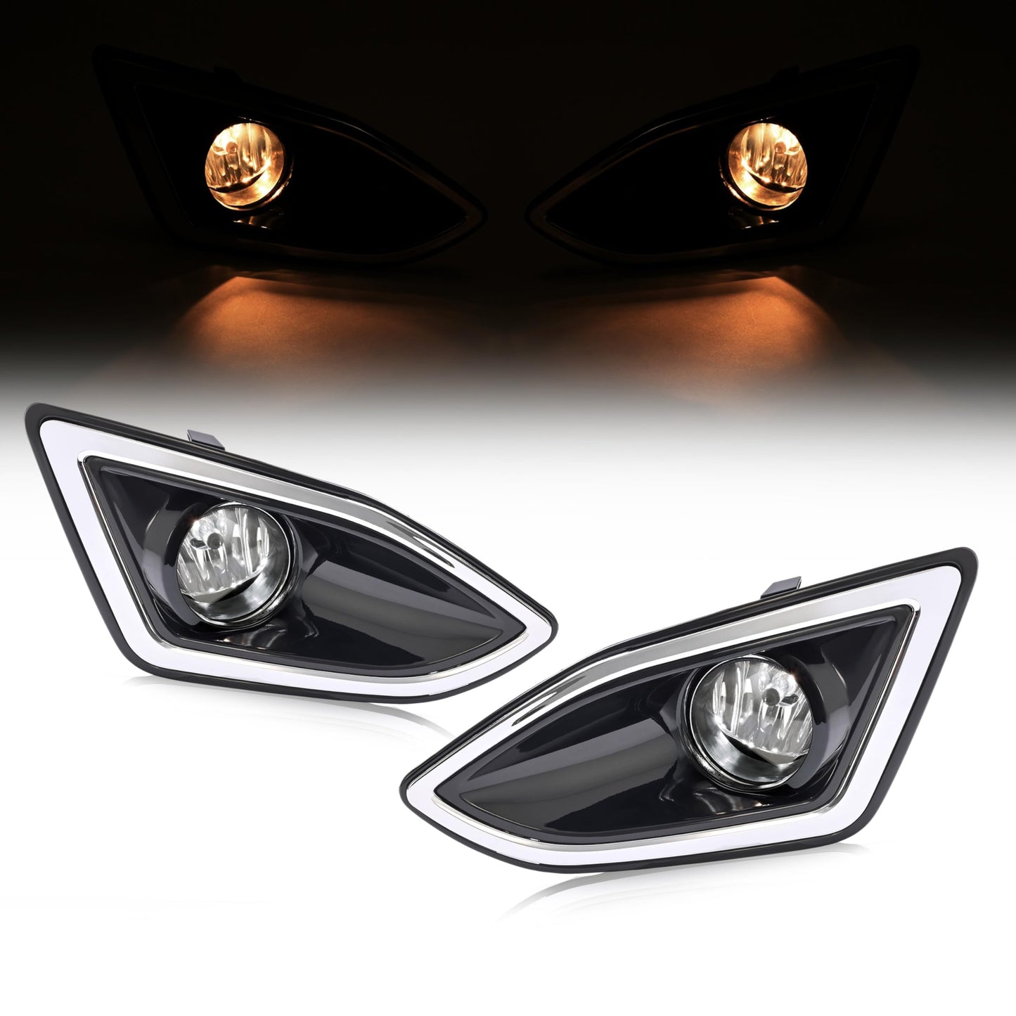 Ford Edge Fog Light Kit with Bezel, Clear Lens