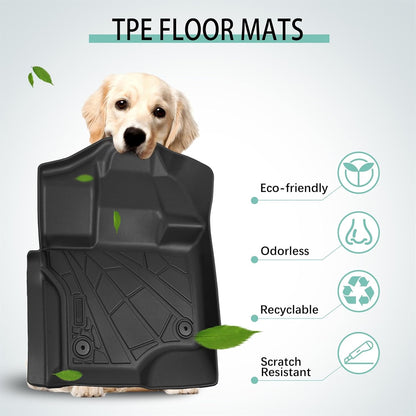 KARPAL Floor Mats Fit 2015-2024 2025 Ford F-150 SuperCrew (Includes 22-25 Lightning) Custom Fit TPE All Weather F150 Accessories 1st Floor Mats & 2-in-1 Rear Floor Mat