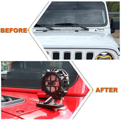 Black A-Pillar Light Mounts for 2018-2024 Jeep Wrangler JL