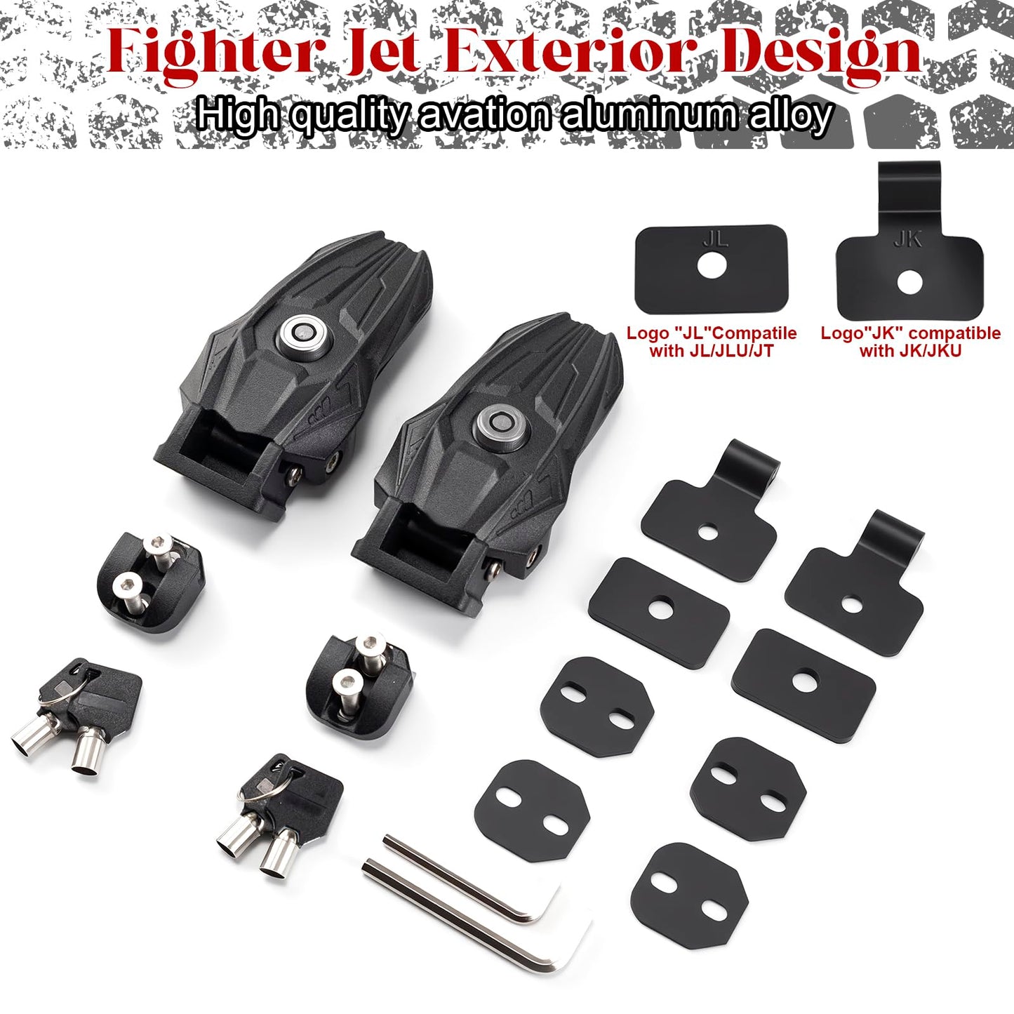 Heavy Duty Aluminum Hood Latches for Jeep Wrangler JT
