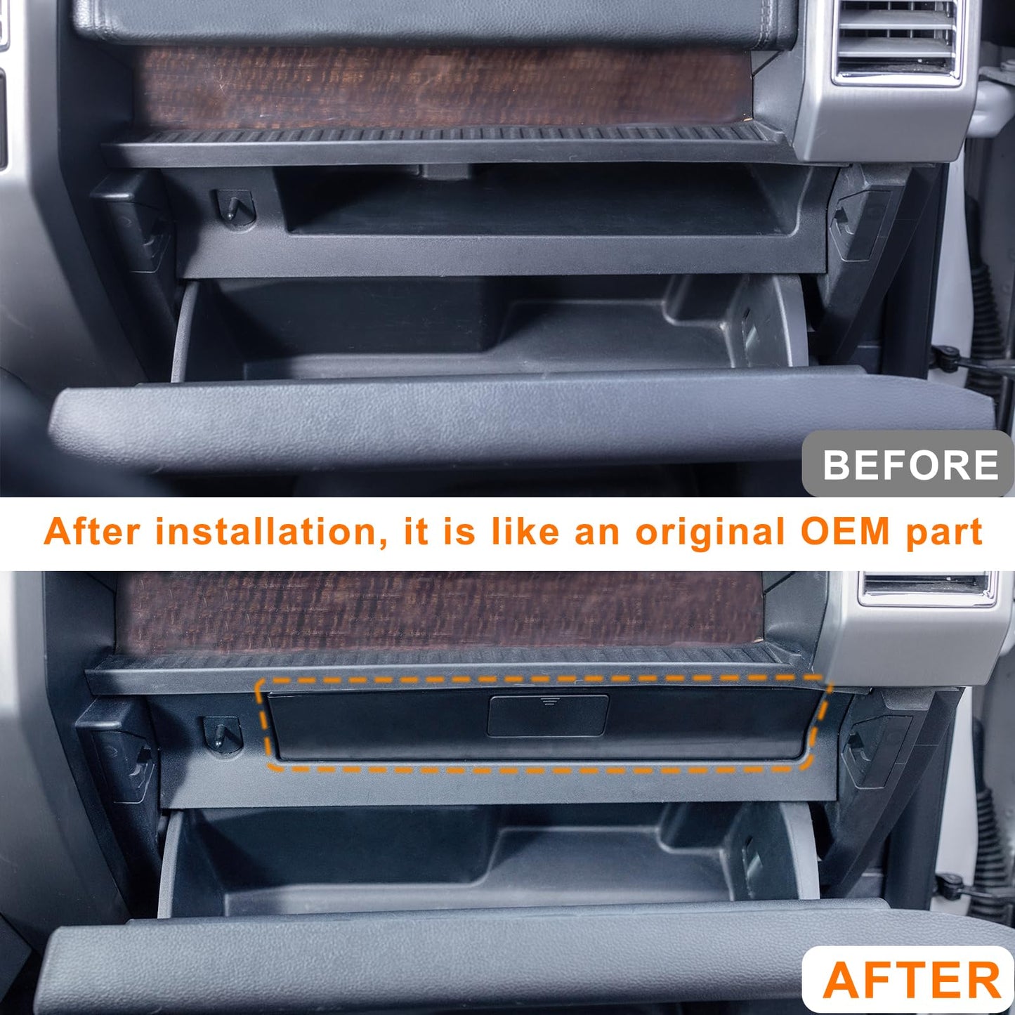 Glove Box Organizer Tray for 2015-2020 Ford F-150 - ABS Interior Accessory