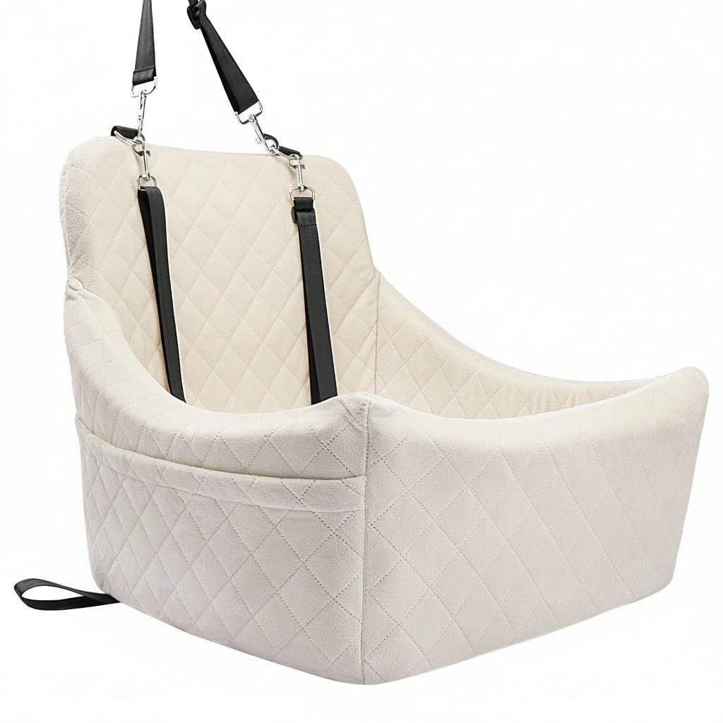 Dog Booster Car Seat for Medium Dogs Up to 40lbs Pets with 2 Clip-On Leashes