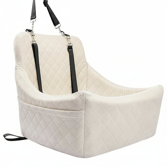 Dog Booster Car Seat for Medium Dogs Up to 40lbs Pets with 2 Clip-On Leashes