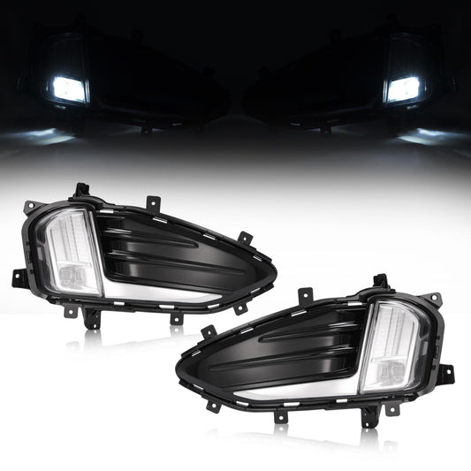 Ford Edge 2019-2024 Front Bumper LED Fog Lights with Bezel