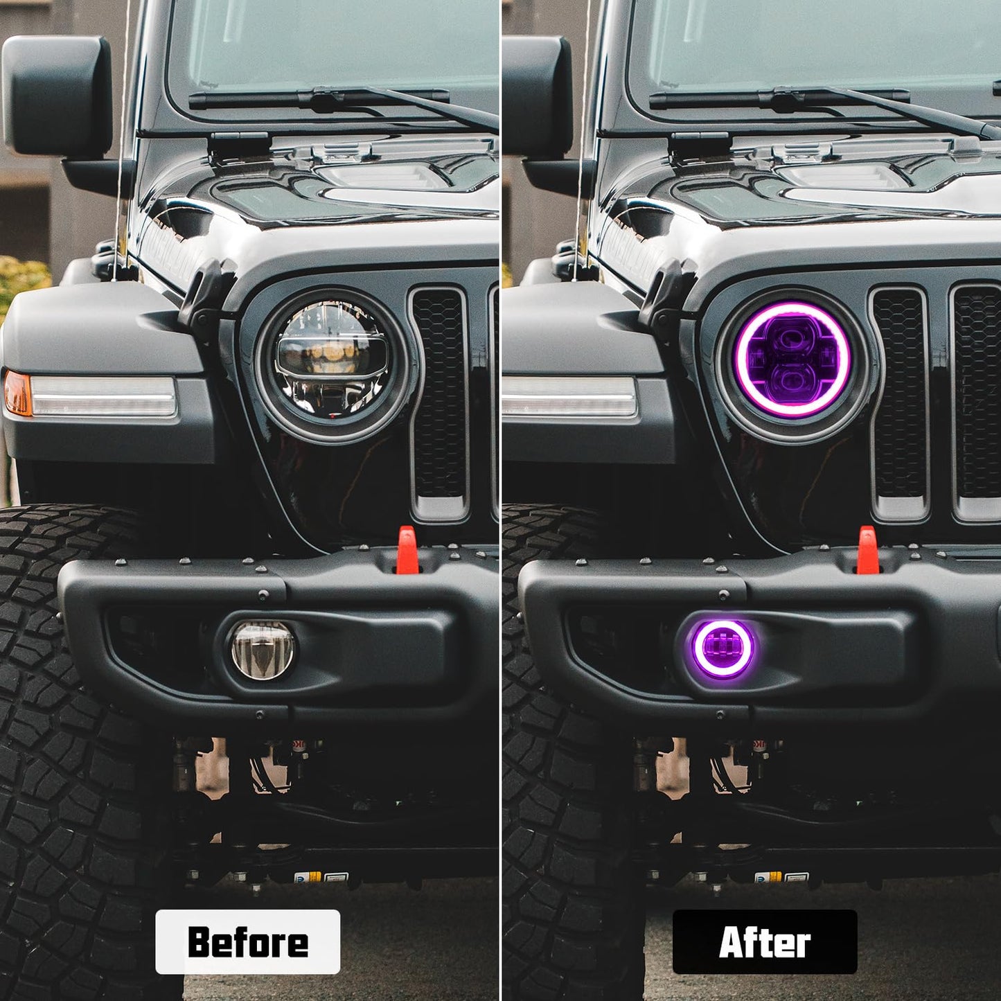 JL JT 9" RGBW Halo Fog Lights with App Control and Music Mode