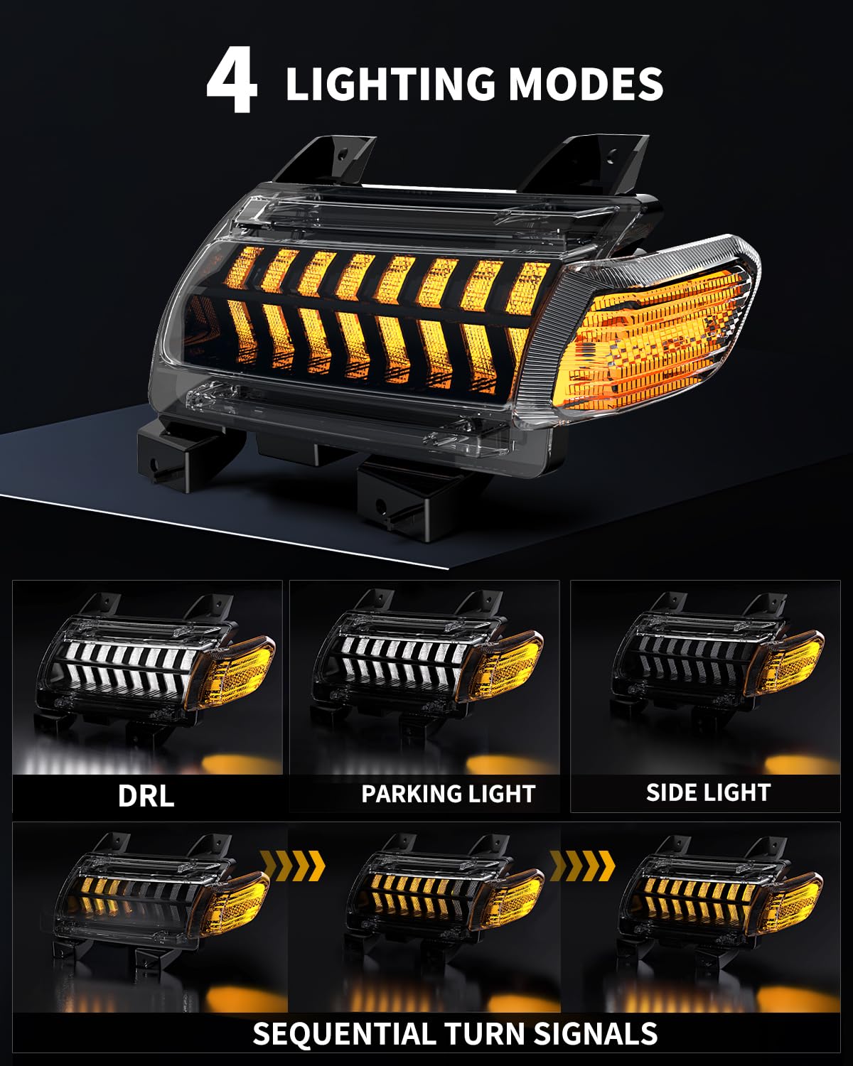 Smoke Lens LED Fender Lights - DRL & Turn Signals for 2018-2024 Jeep JL & Gladiator