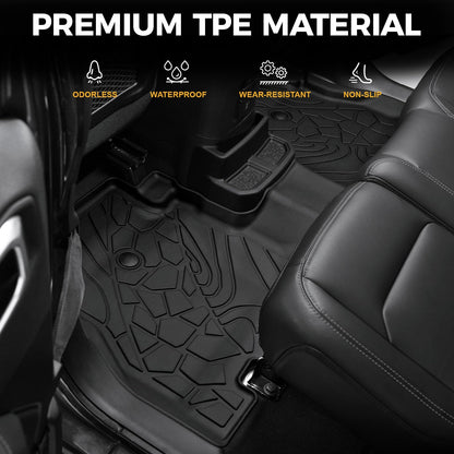All-Weather TPE Floor Mats, Cargo Liner & Door Sill Guards for 2018-2026 Jeep Wrangler JL 4-Door (Gas)