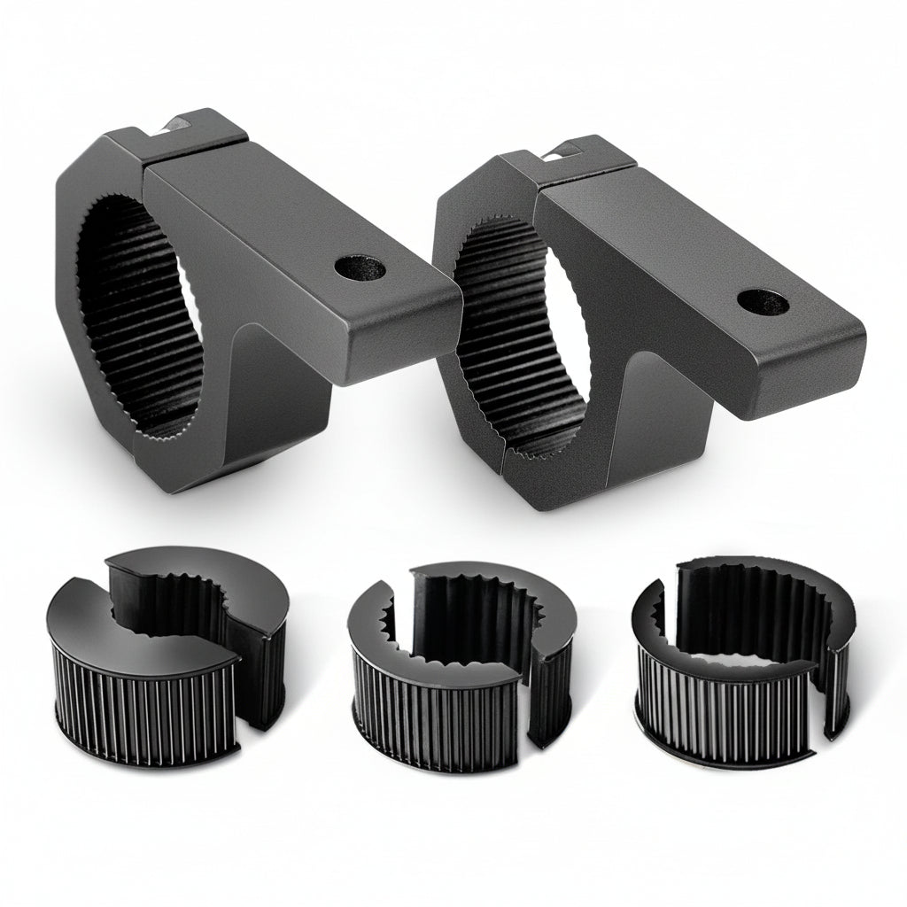 2-Pack Horizontal LED Light Bar Clamp Mount - Roll Cage/Roof Tube, Black
