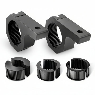 2-Pack Horizontal LED Light Bar Clamp Mount - Roll Cage/Roof Tube, Black