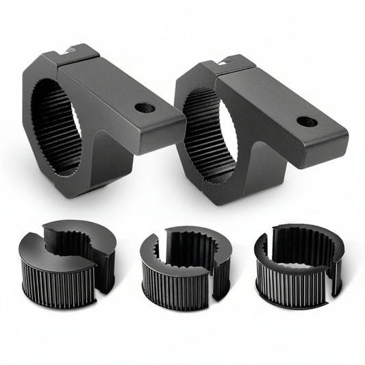 2-Pack Horizontal LED Light Bar Clamp Mount - Roll Cage/Roof Tube, Black