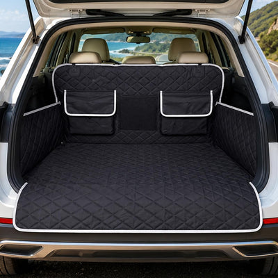 Waterproof SUV Cargo Liner for Dogs - Large Universal Fit w/Side Walls, Bumper Flap, Scratchproof for Sedan/Van