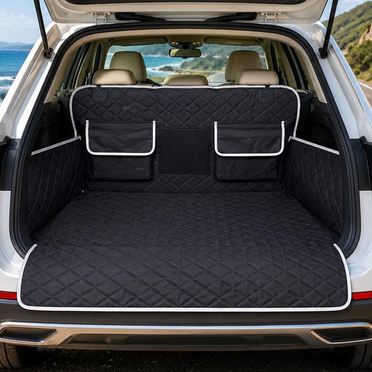 Waterproof SUV Cargo Liner for Dogs - Large Universal Fit w/Side Walls, Bumper Flap, Scratchproof for Sedan/Van