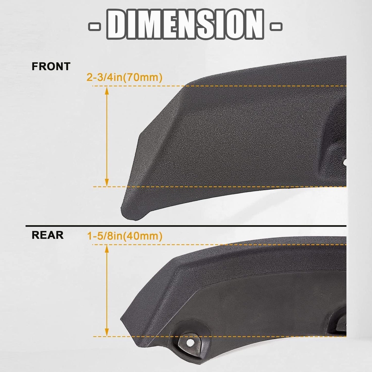 4-PCS Textured Fender Flares for 2009-2023 Ram 1500 Classic (Excl. R/T/Rebel/Warlock) - Pocket Rivet Style