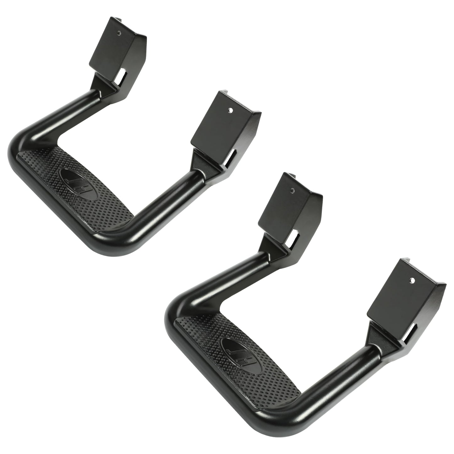 Electrophoresis Black Aluminum Side Steps - 300 lb Capacity, Universal for Chevy/Ford/Toyota/GMC/Dodge/Jeep
