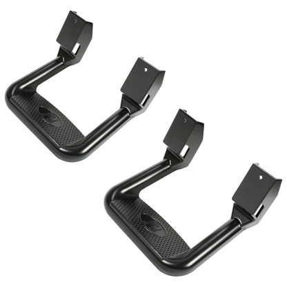 Electrophoresis Black Aluminum Side Steps - 300 lb Capacity, Universal for Chevy/Ford/Toyota/GMC/Dodge/Jeep