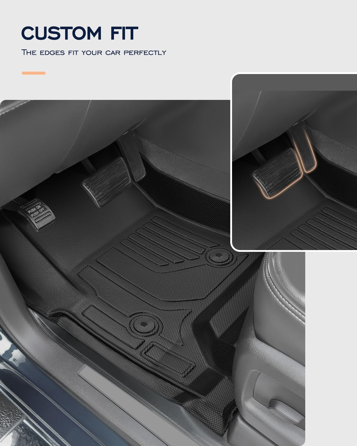 TPE Floor Mats for 2014-2018 Chevy/GMC 1500 & 2015-2019 HD Crew Cab (Bucket Seats) - All-Weather