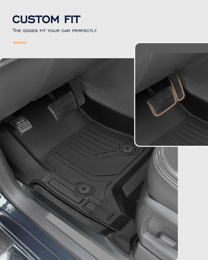 TPE Floor Mats for 2014-2018 Chevy/GMC 1500 & 2015-2019 HD Crew Cab (Bucket Seats) - All-Weather