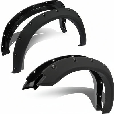 4-PCS Textured Fender Flares for 2009-2023 Ram 1500 Classic (Excl. R/T/Rebel/Warlock) - Pocket Rivet Style