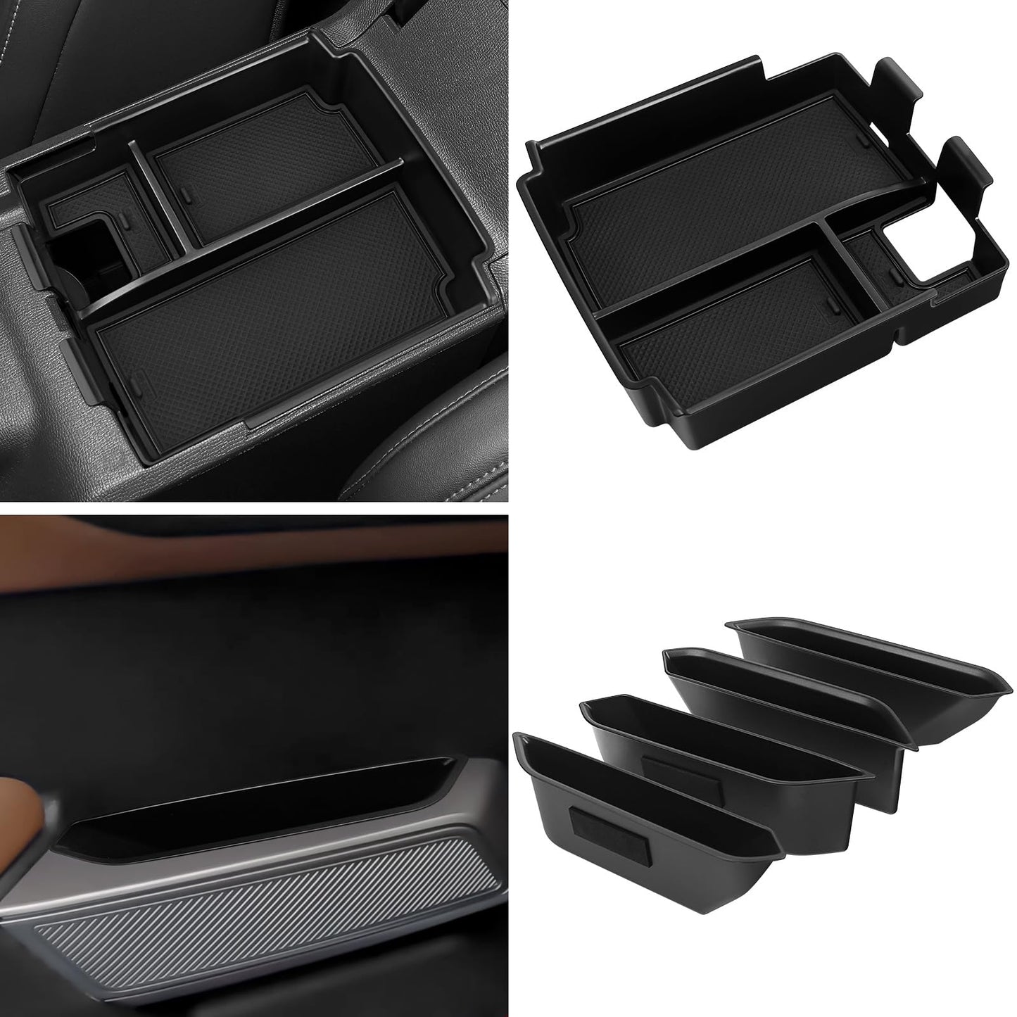 5-PCS Interior Organizer Tray Set for 2025-2026 Ford Bronco 4-Door (Excludes Sport)