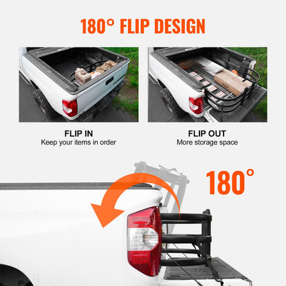 Aluminum Retractable Truck Bed Extender (55.5"-68") for Ford, Ram, Toyota, Chevy, GMC