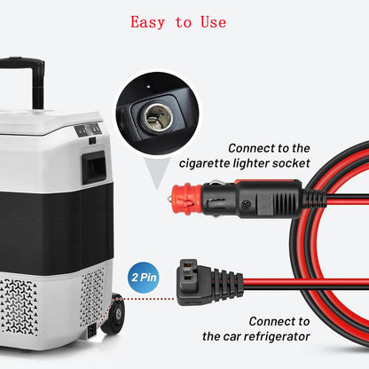 12V/22V Car Refrigerator Power Cord with Cigarette Lighter Plug