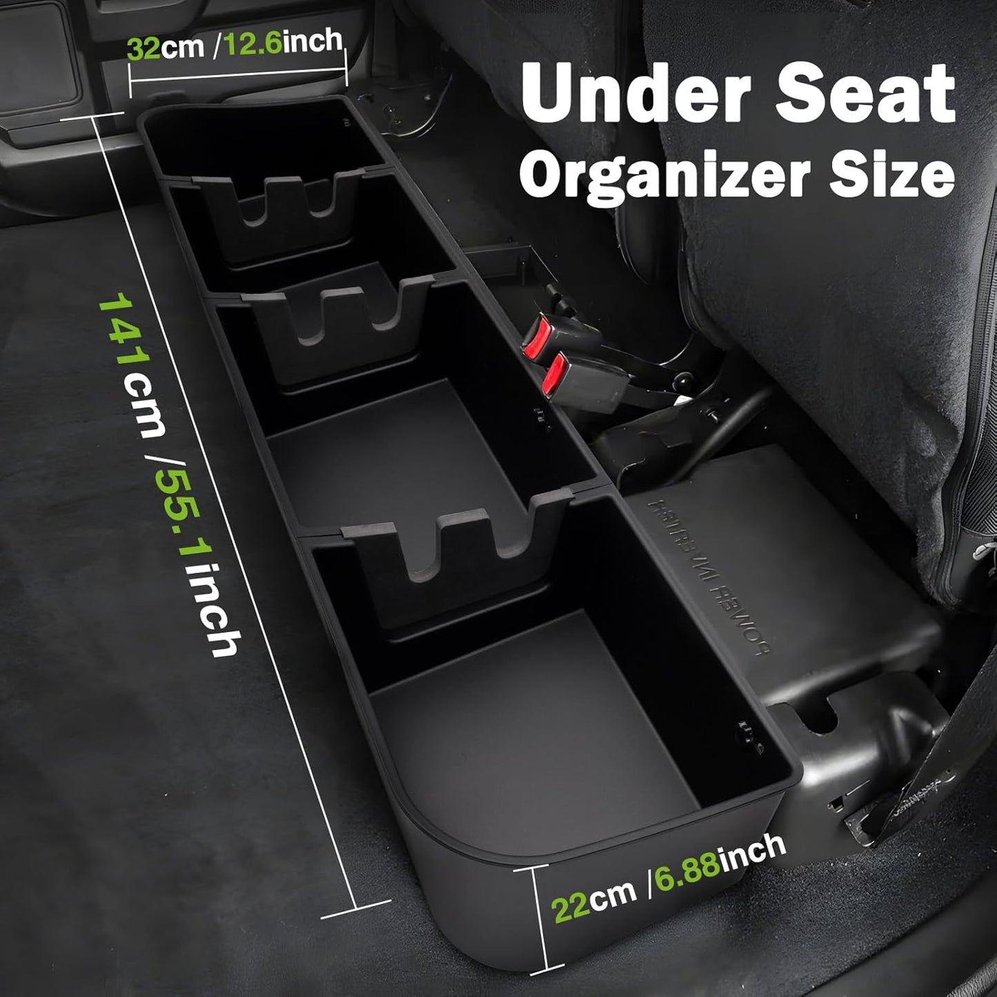 Under Seat Storage Organizer for 2015-2026 Ford F-150 & 2017-2025 F-Series Super Duty (Black)