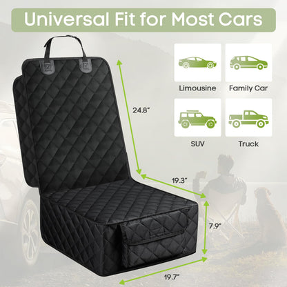 2-Pack Waterproof Dog Front Seat Covers - Full Protection w/Side Flaps, Universal for Car/Truck/SUV
