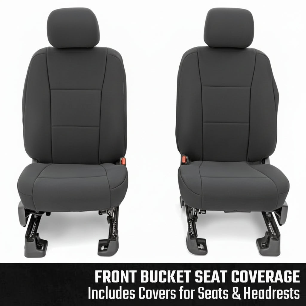 Neoprene Front & Rear Seat Covers for 2015-2026 Ford F-Series Crew Cab (Bucket Seats)