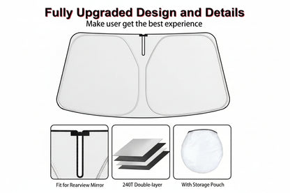 American Flag Windshield Sun Shade for Jeep Wrangler & Gladiator (4-Layer Coating with Pouch)