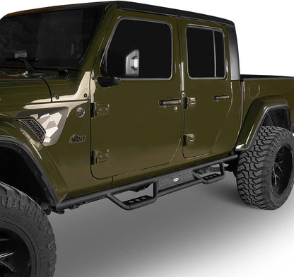 6.9" Drop Down Side Step Bars Running Boards for Jeep Gladiator JT 2020 2021 2022 2023 2024 - OHMU