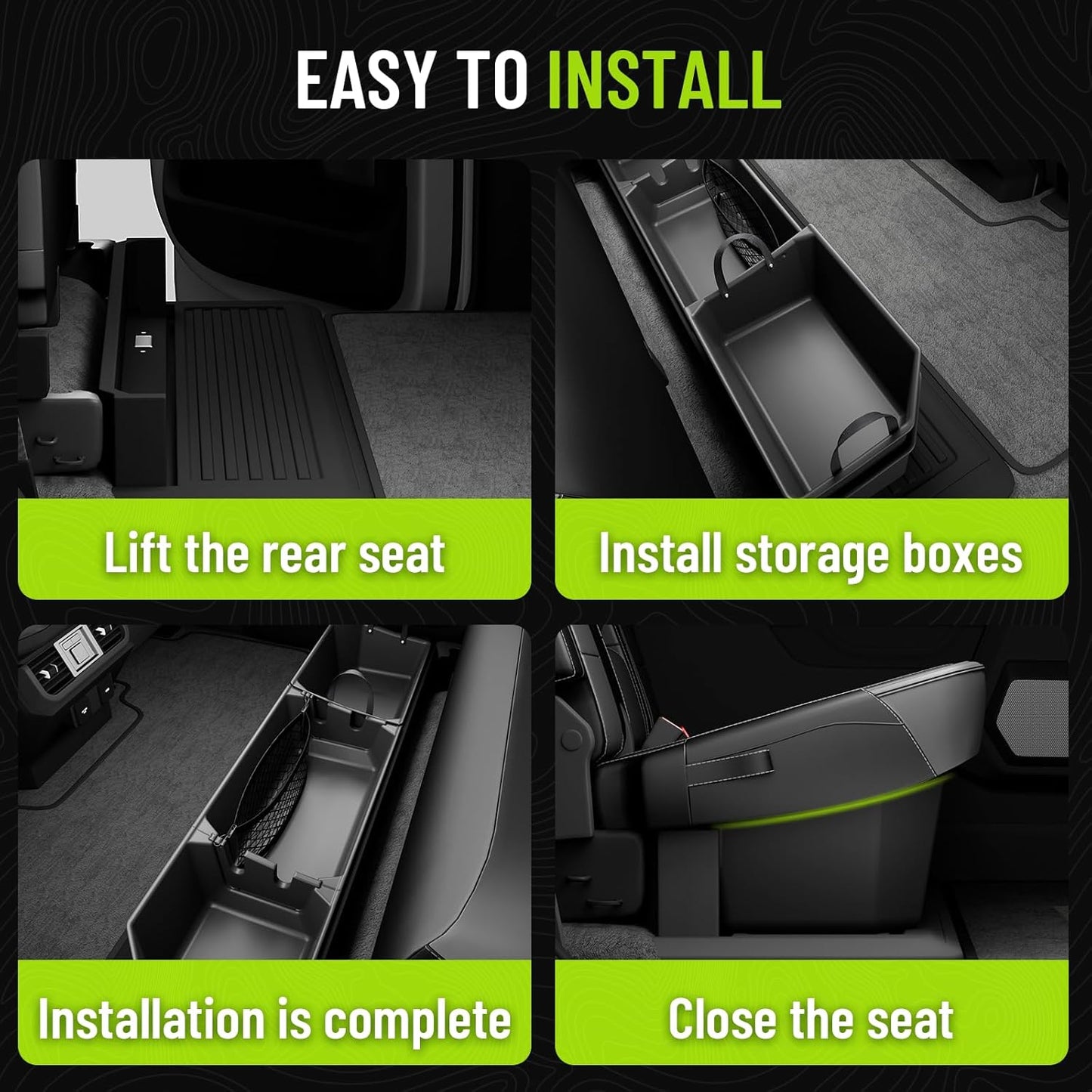Upgraded Rear Underseat Storage Box for 2015-2026 Ford F-150 SuperCrew & 2017-2026 Super Duty Crew Cab