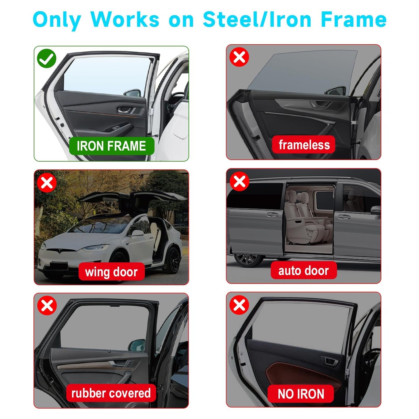Magnetic Car Window Shades for Dodge Grand Caravan, Double Layer Sunshade