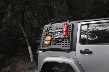 for Jeep Wrangler 2007-2018 Rear Window Storage Panel,Window Cargo Shelf 4 Doors Tactical Storage System Multifunctional Flank Kit 2PCS