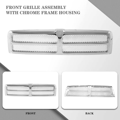 Chrome Honeycomb Grille Insert for 1994-2002 Dodge Ram - Replaces CH1200178/55055252