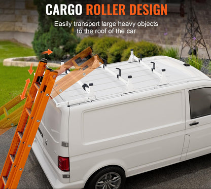 54" Heavy-Duty Van Roof Ladder Rack (3 Bars) - 800 lb Capacity for Ford Transit (2015-2022)