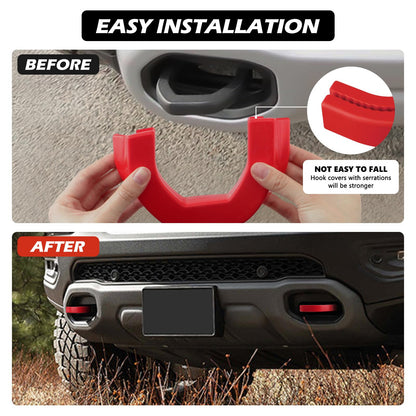Red Front Tow Hook Covers for 2019-2026 Ram 1500 (Excludes Classic/Warlock/2500/3500)