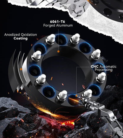 2" Forged Wheel Spacers (2-PCS) 8x165.1mm for 2013-2024 Ram 2500 & 2012-2018 Ram 3500 - M14x1.5, 126.15mm Bore