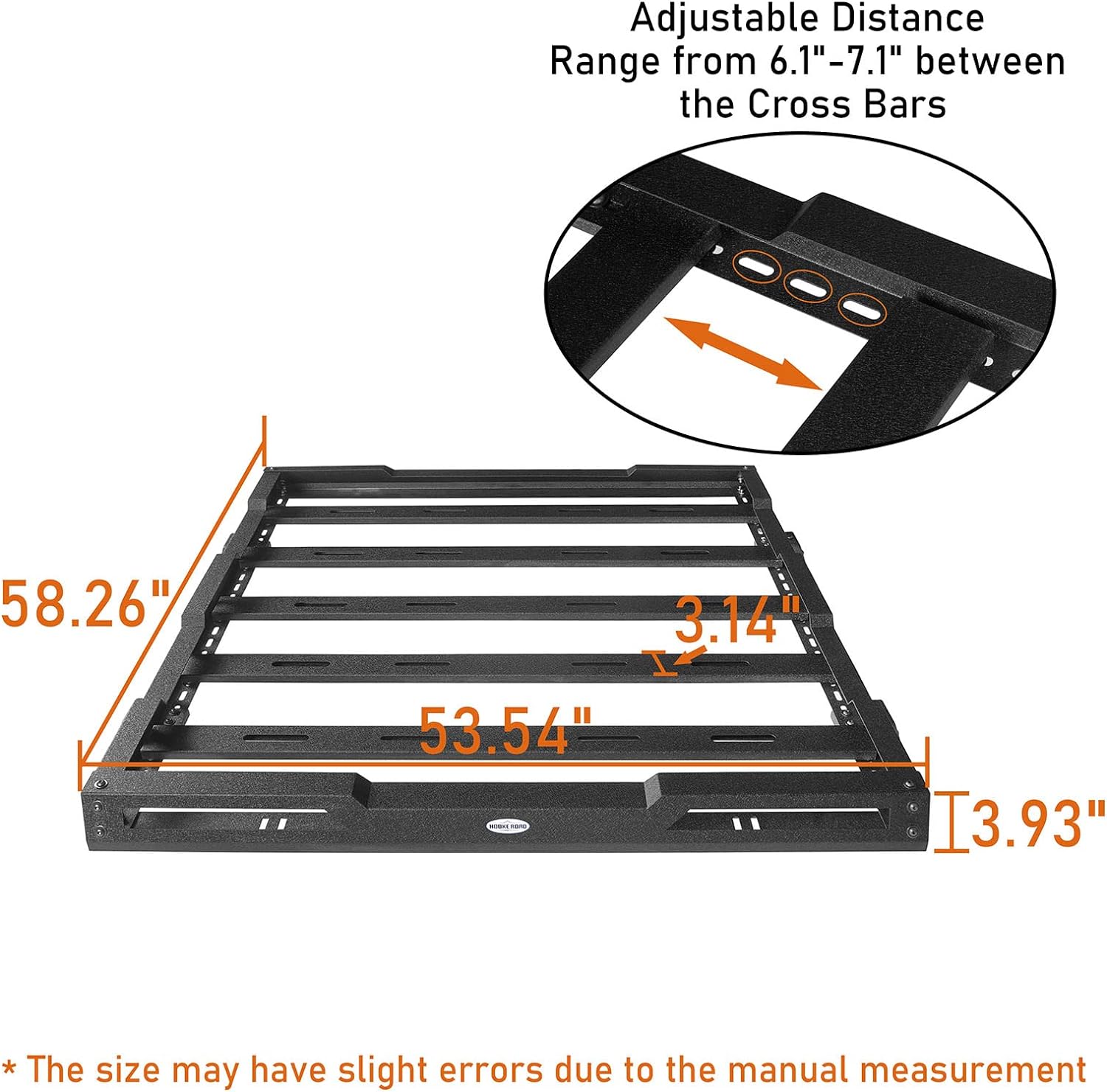 Roof Rack Cargo Basket Crossbar for 2018-2024 Jeep Wrangler JL & Gladiator JT - OHMU