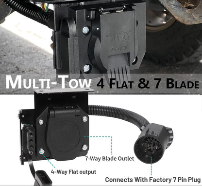 Multi-Tow 7/4 Pin Trailer Adapter for Ford/GM/Ram/Jeep - Dual-Output USCAR 7 Socket Required