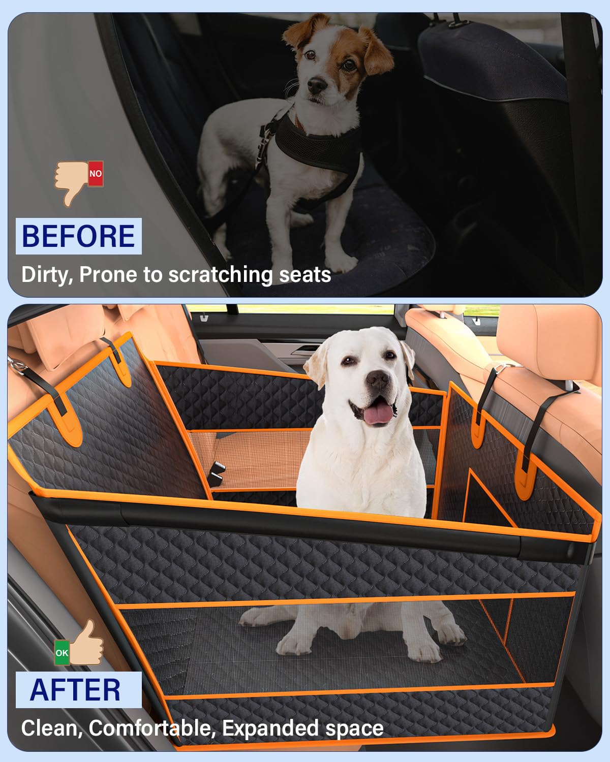 Waterproof Pet Car Seat Extender for Large Dogs, SUVs, Trucks