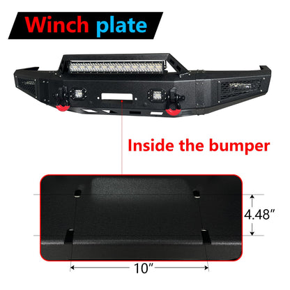 Bronco Front Rear Bumper with Winch Plate & LED Lights