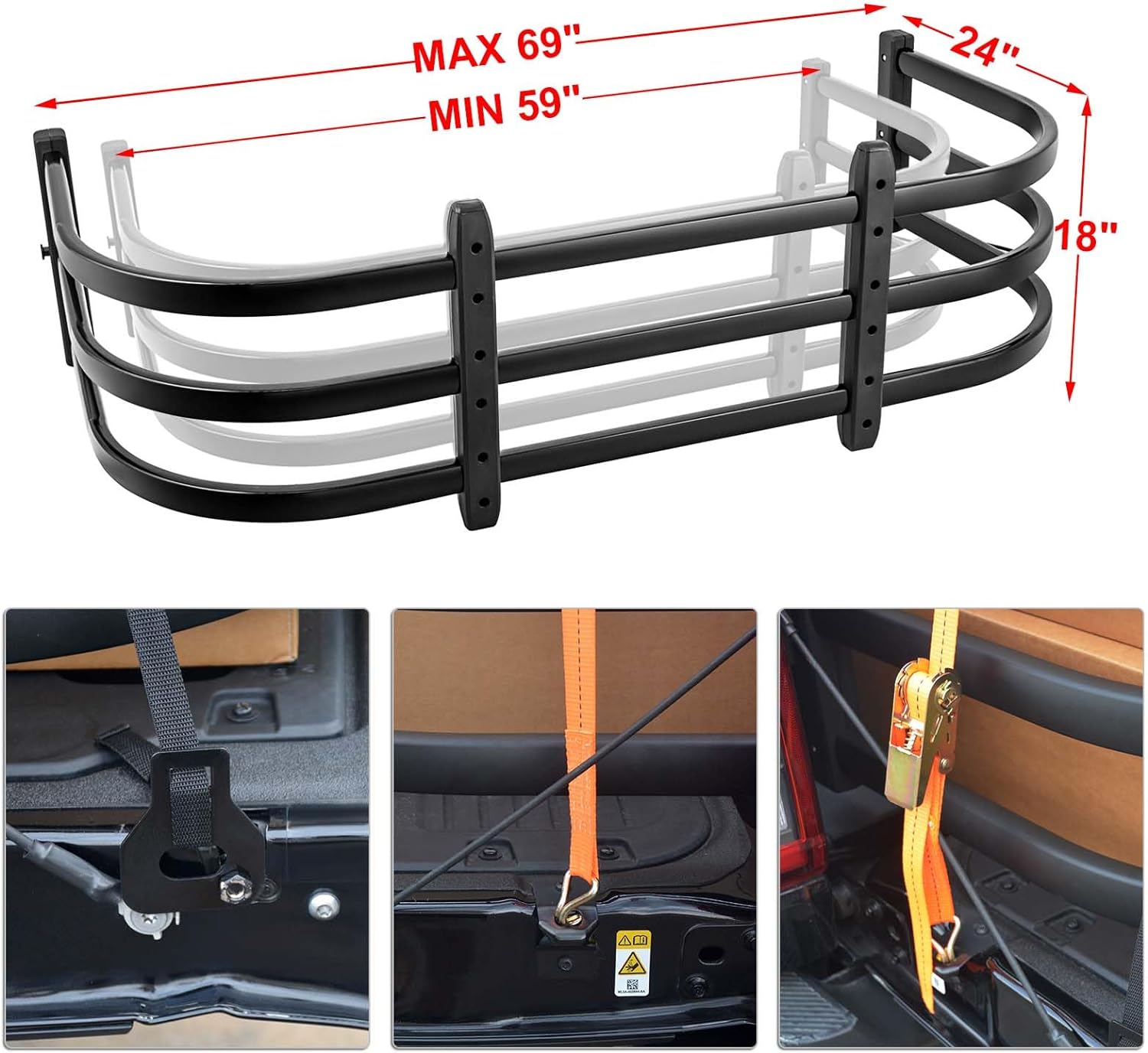 Truck Bed Extender,Fit for Ford F150/F250 7+Titan 6+Tundra 7+Sierra 3+Ram 1500/2500/3500 - OHMU
