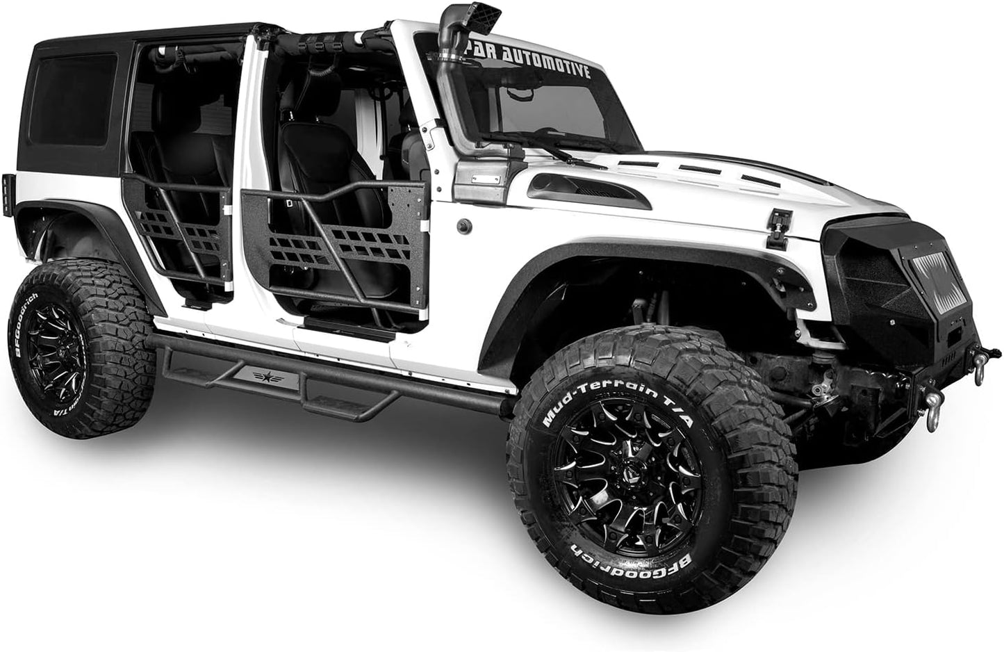 Solid Steel Running Boards for 2007-2018 Jeep Wrangler JKU 4-Door