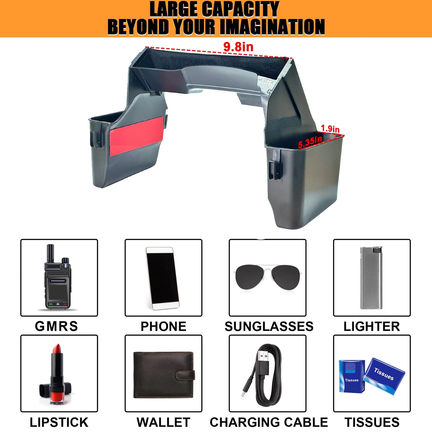 Center Console Gear Shift Organizer Tray for 2018-2026 Jeep Wrangler JL & Gladiator JT (Patent Design)